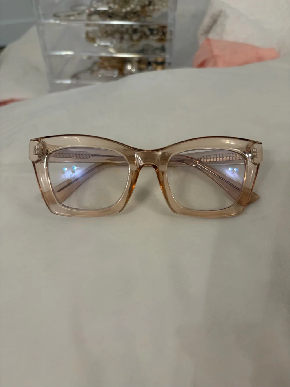 Transparent Beige Bluelight Women's Glasses